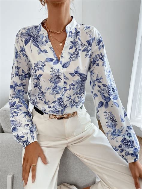 Floral Print Lantern Sleeve Blouse | Women Floral Blouse | Women ...