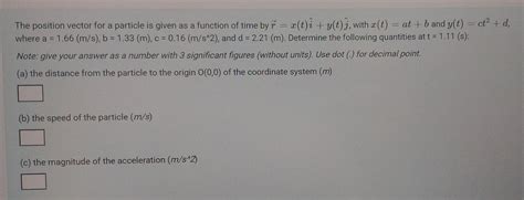 Image result for Position of the Particle Vector Function