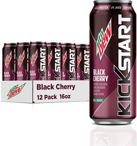 Amazon.com: Mountain Dew Kickstart, Black Cherry, 92mg Caffeine ...