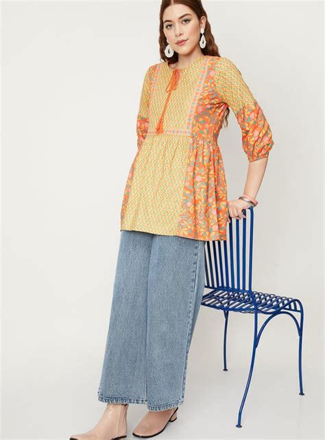 Buy Women All-Over Printed Melon Sleeves Tunic Online at just Rs. 699.0 ...