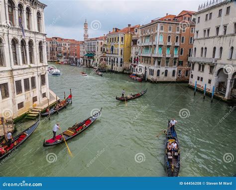 Gondolas on the Grand Canals of Venice, Italy Editorial Stock Photo ...
