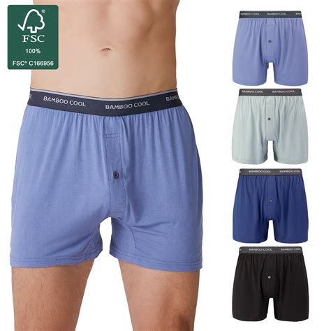 BAMBOO COOL Men's Boxer Shorts,Bamboo Boxers Underwear for Men,Men's ...