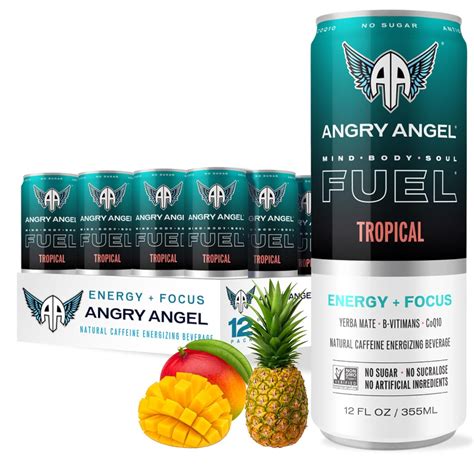 AngryAngel Angry Angel Tropical Natural Energy + Focus Drink India | Ubuy