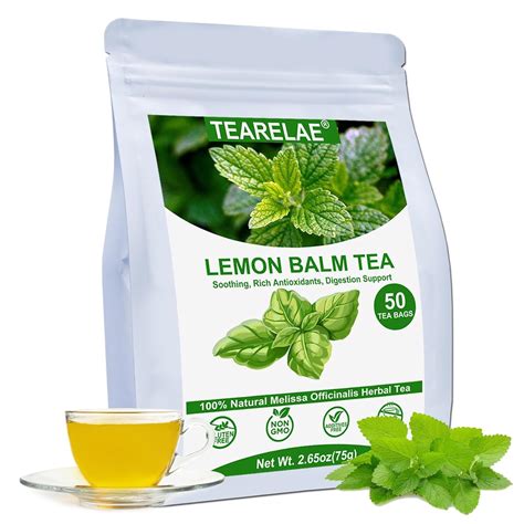 Amazon.com : TEARELAE - Lemon Balm Tea Bag - 1.5g X 50 Count - Pure ...