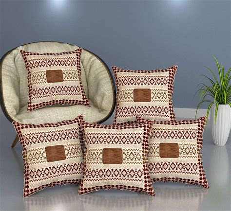 Buy Kunj Handloom desginer Velvet shaneel Cushion Covers – 16 x 16, Set ...