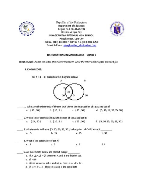Image result for Module Grade 7 First Quarter Math