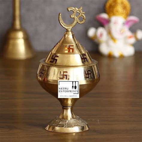 Buy Om and Swastik Brass Diya | Akhand Diya for Puja Room, Home, Office ...