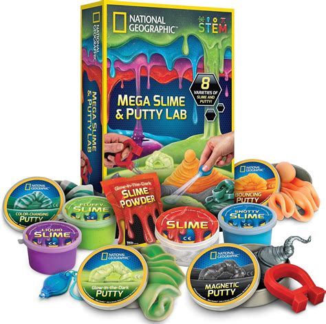 National Geographic Mega Slime Kit & Putty Lab - 4 Types of Amazing ...