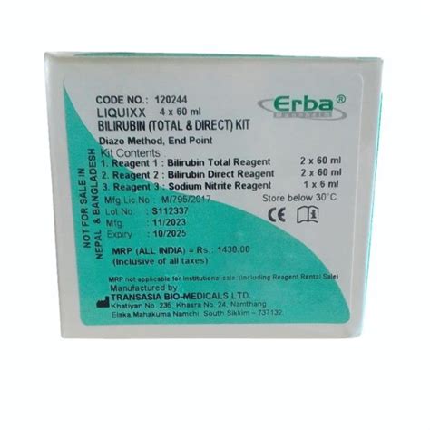 Bilirubin ( Total & Direct ) Kit Erba - Medical Help Desk