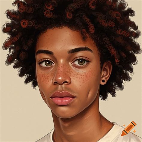 Boy with red hair, dimples, freckles, curly black hair, hazel eyes ...