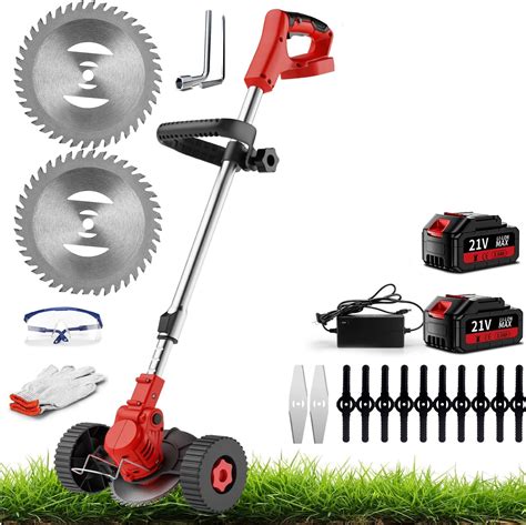 Electric Wacker Cordless, stringless Weed Wacker with 3 Types Blades 3 ...