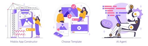 Mobile app vector illustration with ai and templates | Premium Vector