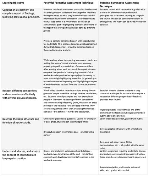 Image result for Assessment Strategy Example List
