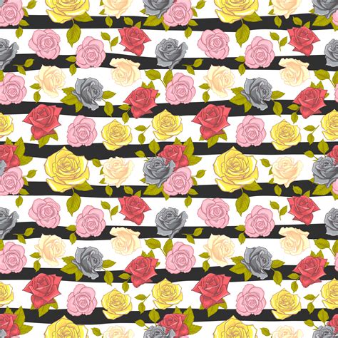 flower rose seamless pattern, vector floral rose seamless pattern ...