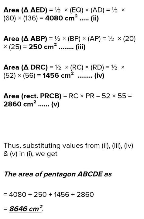 find the area of pentagon ABCDE as shown in it is given that Ap=25, pq ...