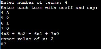 Polynomial Addition Using Linked List in C 的图像结果