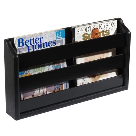 ADOUER WOOD Solid Sheesham Wood Wall Mount Black Magazine Rack – Adouer ...