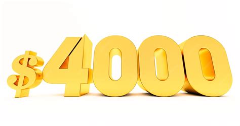 Premium Photo | 3d render of golden 4000 dollars isolated on white ...