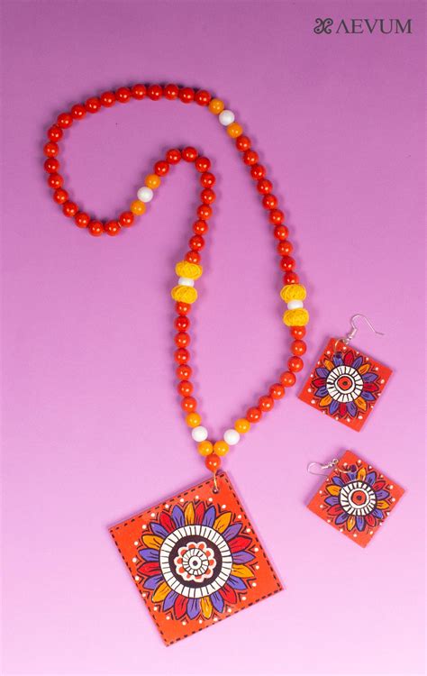 Hand Painted Beaded Necklace Set - 4993 – AEVUM