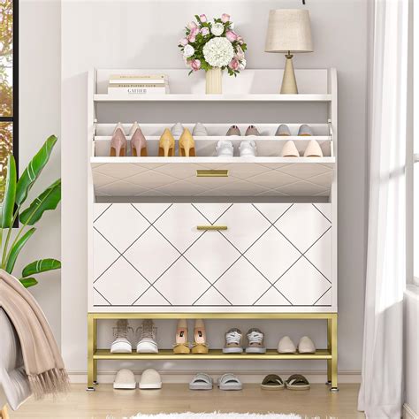 VTRIN Shoe Cabinet with 2 Flip Drawers, Wooden Shoe India | Ubuy