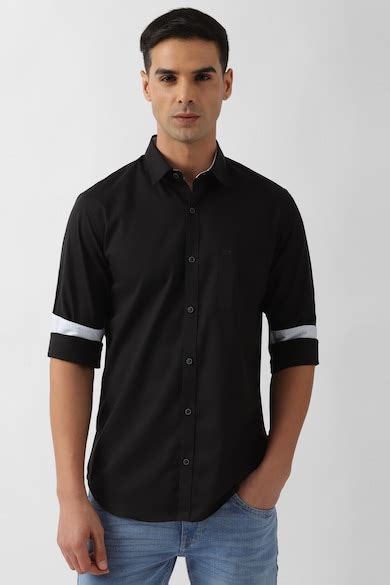 Buy Men Black Slim Fit Solid Full Sleeves Casual Shirt Online - 921913 ...