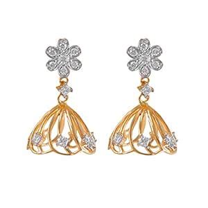Joyalukkas Sarang Jhumka 18k Yellow Gold Earrings : Amazon.in: Jewellery