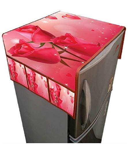 AH ARTSY HOME Beautiful 3D Digital Printed Rose Print Refrigerator ...