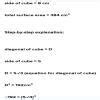 The square on the diagonal of a cube has an area of 192cm². Calculate ...