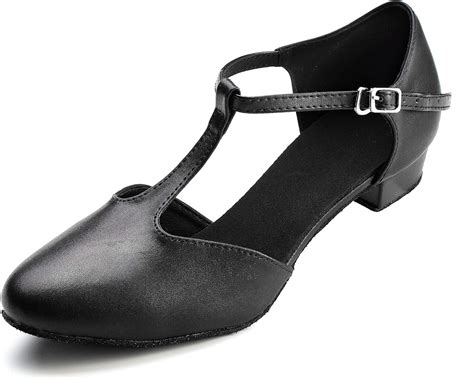 Amazon.com | Dress First Flats Dance Shoes Women Low Heel Genuine ...
