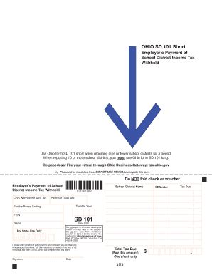 2015-2026 Form OH SD 101 Short - Blank Fillable Template | Fill Out ...
