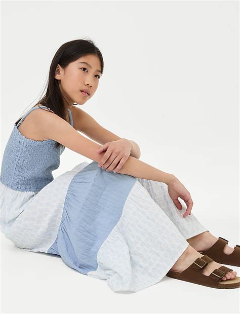 Buy Pure Cotton Tiered Maxi Dress (6-16 Yrs) at Marks & Spencer