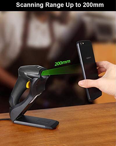 TEEMI Bluetooth 5.0 QR Barcode Scanner with USB Receiver, 1D 2D QR CMOS ...