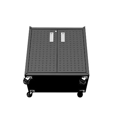 MANHATTAN COMFORT Fortress 31.5" Mobile Garage Cabinet with Shelves