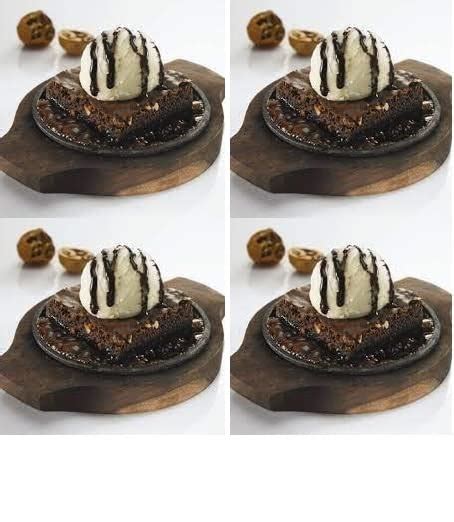 Anaya Afroz Brownie Serving SIZZLER Rosewood Iron cast Brownie Sizzler ...