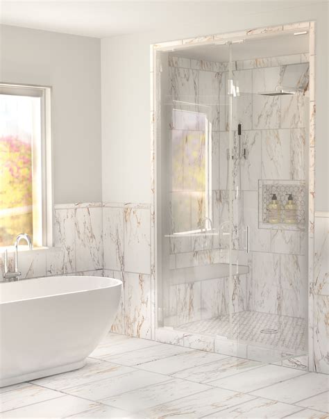 Shop STAINMASTER Calacatta Gem White Marble Bathroom Remodel Collection ...