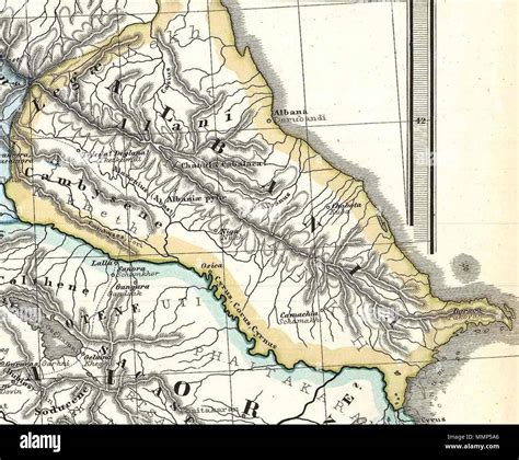 . English: Albania on a particularly interesting map, this is Karl von Spruner’s 1865 rendering ...