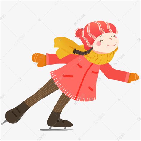 溜冰的小女孩PNG素材图片免费下载-千库网
