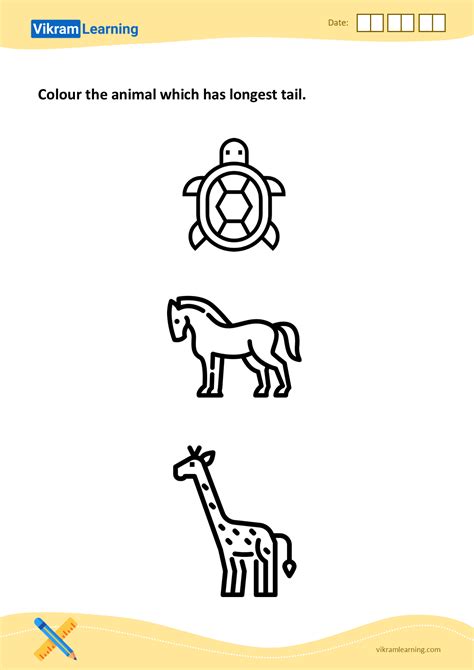 Download colour the animal which has longest tail worksheets ...