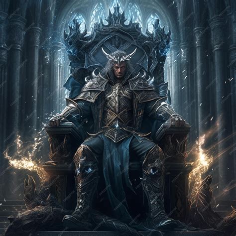 Premium Photo | A dark fantasy king sits on a throne.