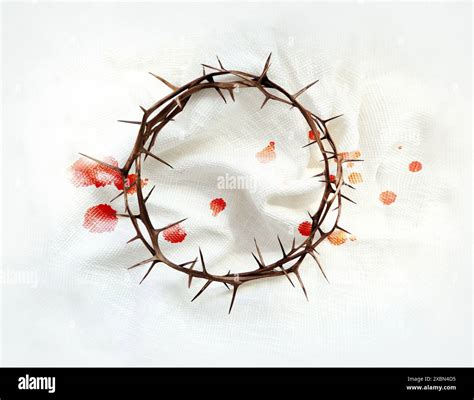 The crown of thorns, blood and blood stains symbolizing the suffering ...