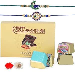 Kaameri Bazaar Rakhi with choclate - Set of 2 Peacock rakhis - 4 Piece ...