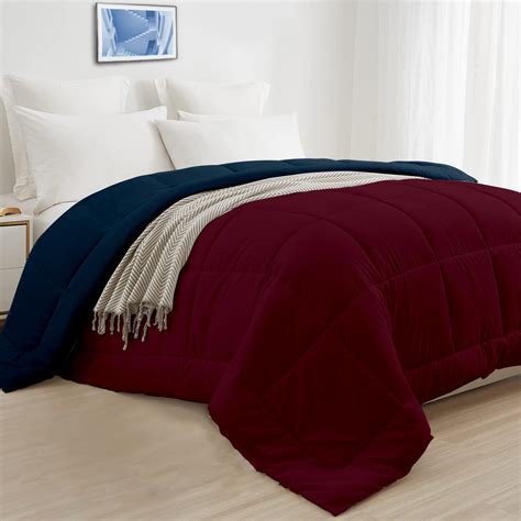 Reversible AC Comforter Double bed - Maroon and Navy Blue - 200 GSM ...