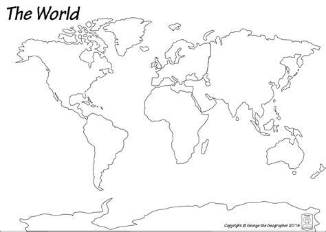 Blank Printable World Map Continents - Printable Sight Words List