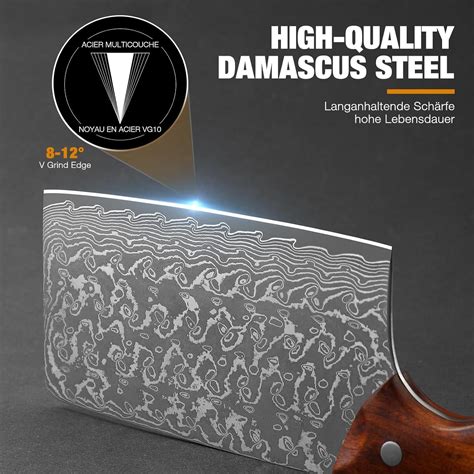 Handmade Drahcenader Damast Hunting & Chef Knife - VG10 Steel Wooden ...