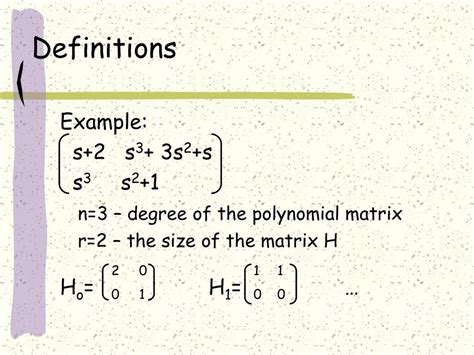 Image result for Polynomial Matrices