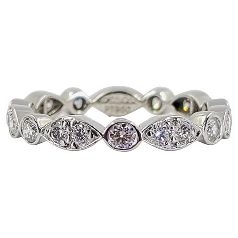 Tiffany and Co. Embrace Diamond and Platinum Eternity Band Ring For ...