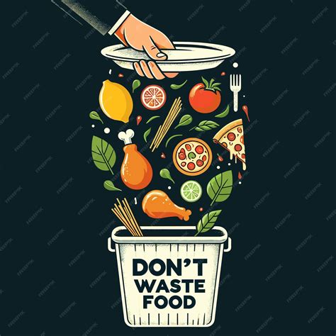 Vector Dont waste food poster illustration | Premium AI-generated vector