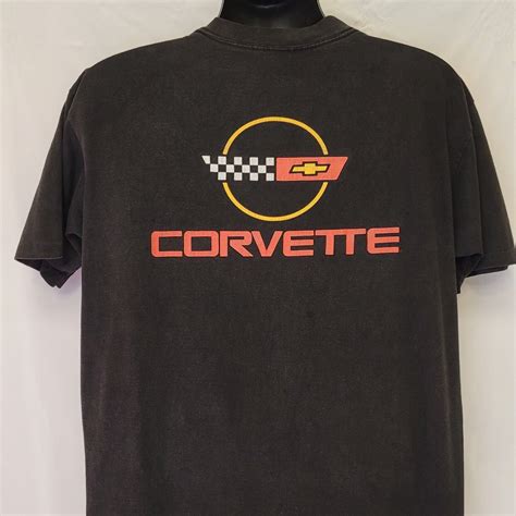 Corvette VTG 90s Double Sided Graphic Black Fade Shor… - Gem