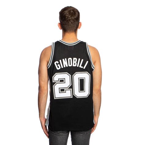 Mitchell & Ness San Antonio Spurs #20 Manu Ginobili black Swingman ...