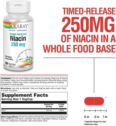 Buy Solaray Niacin Timed-Release 250mg, Vitamin B3 | Skin Health ...